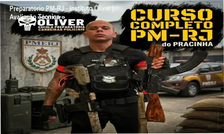 Capa do curso preparatório completo para o concurso da Polícia Militar do Rio de Janeiro do Instituto Óliver