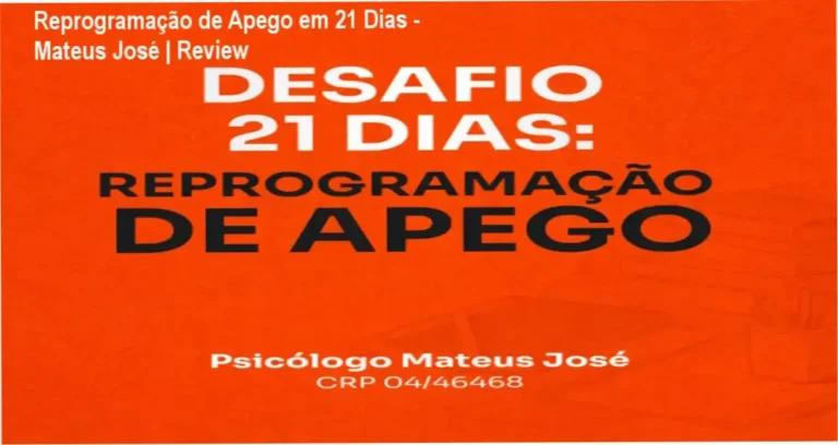 Capa ilustrativa do ebook Reprogramação de Apego em 21 Dias de Mateus José, focado em terapia cognitivo-comportamental e manejo de apego ansioso