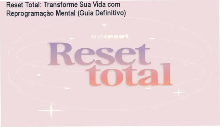 Imagem ilustrando os principais benefícios do curso Reset Total com livros e acessos digitais