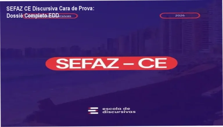 Estudante praticando redação técnica para discursiva da SEFAZ CE com foco na banca FCC