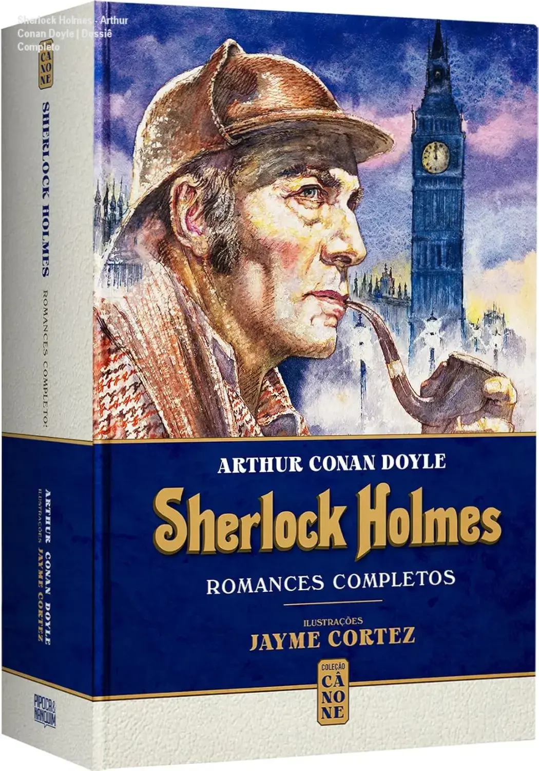 Edição de luxo dos romances completos de Sherlock Holmes ilustrada por Jayme Cortez