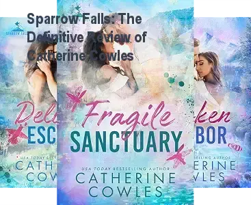 Digital collection of Sparrow Falls book series by Catherine Cowles on an e-reader