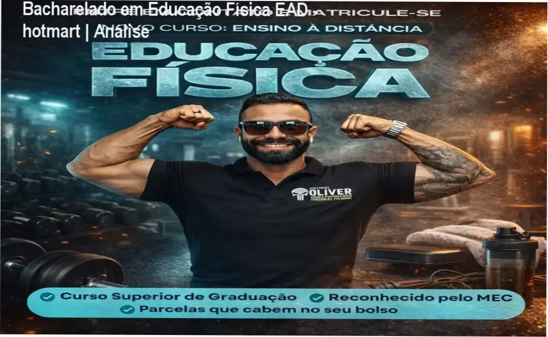 Capa do ebook Superior Bacharelado em Educação Física EAD com selo de certificado e destaque à flexibilidade de estudo