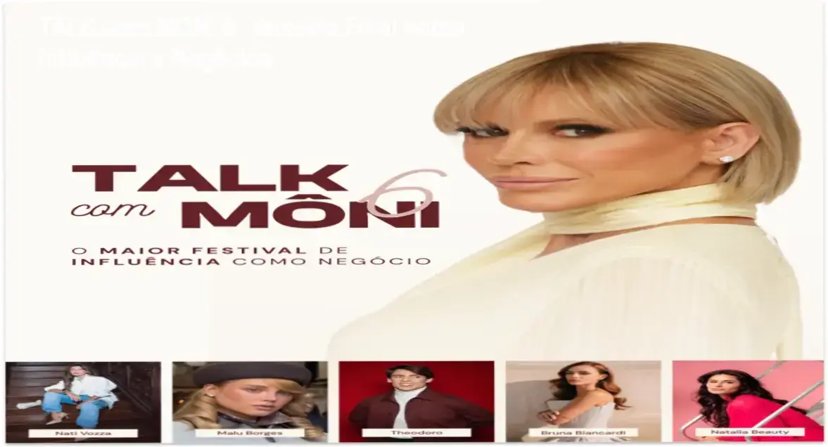 Detalhes do evento TALK com MONI 6 focado em branding de luxo e redes sociais como negócio