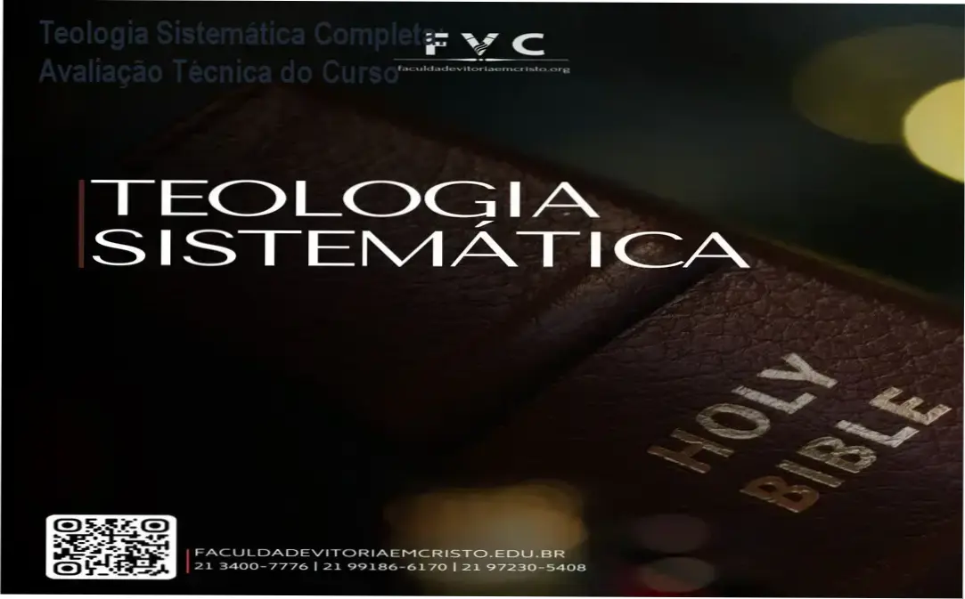 Página do curso Teologia Sistemática Completa Online da Faculdade Vitória em Cristo mostrando módulos e aulas ao vivo