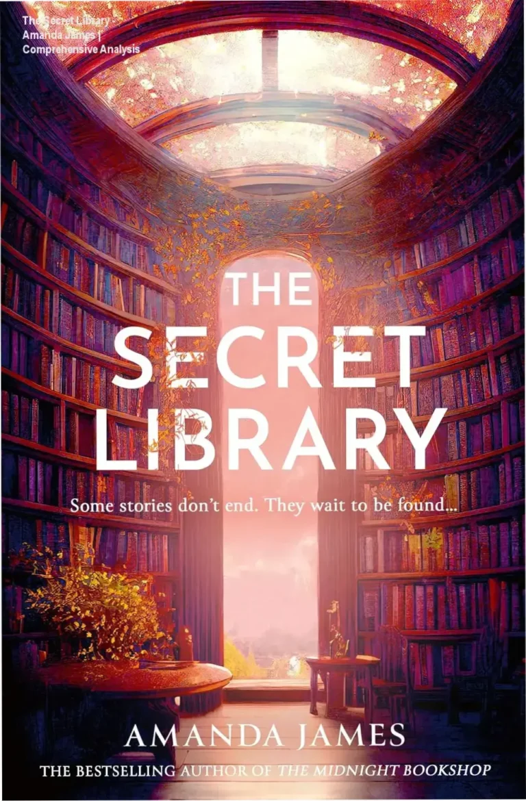 The Secret Library book cover by Amanda James featuring a magical library atmosphere