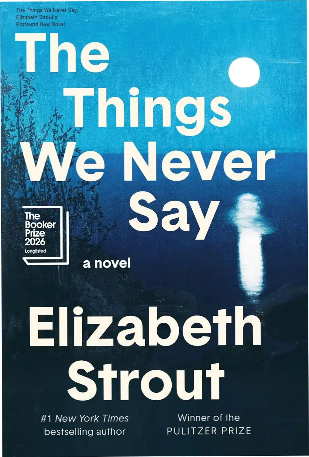 Hardcover edition of The Things We Never Say by Elizabeth Strout, Pulitzer Prize winner