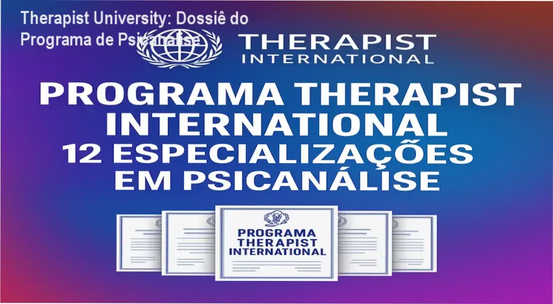 Representação de estudo avançado em psicanálise clínica com foco em certificação internacional
