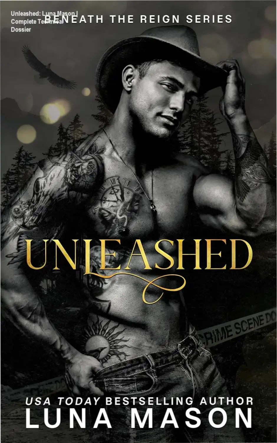 Cover art of Unleashed by Luna Mason featuring dark romantic themes