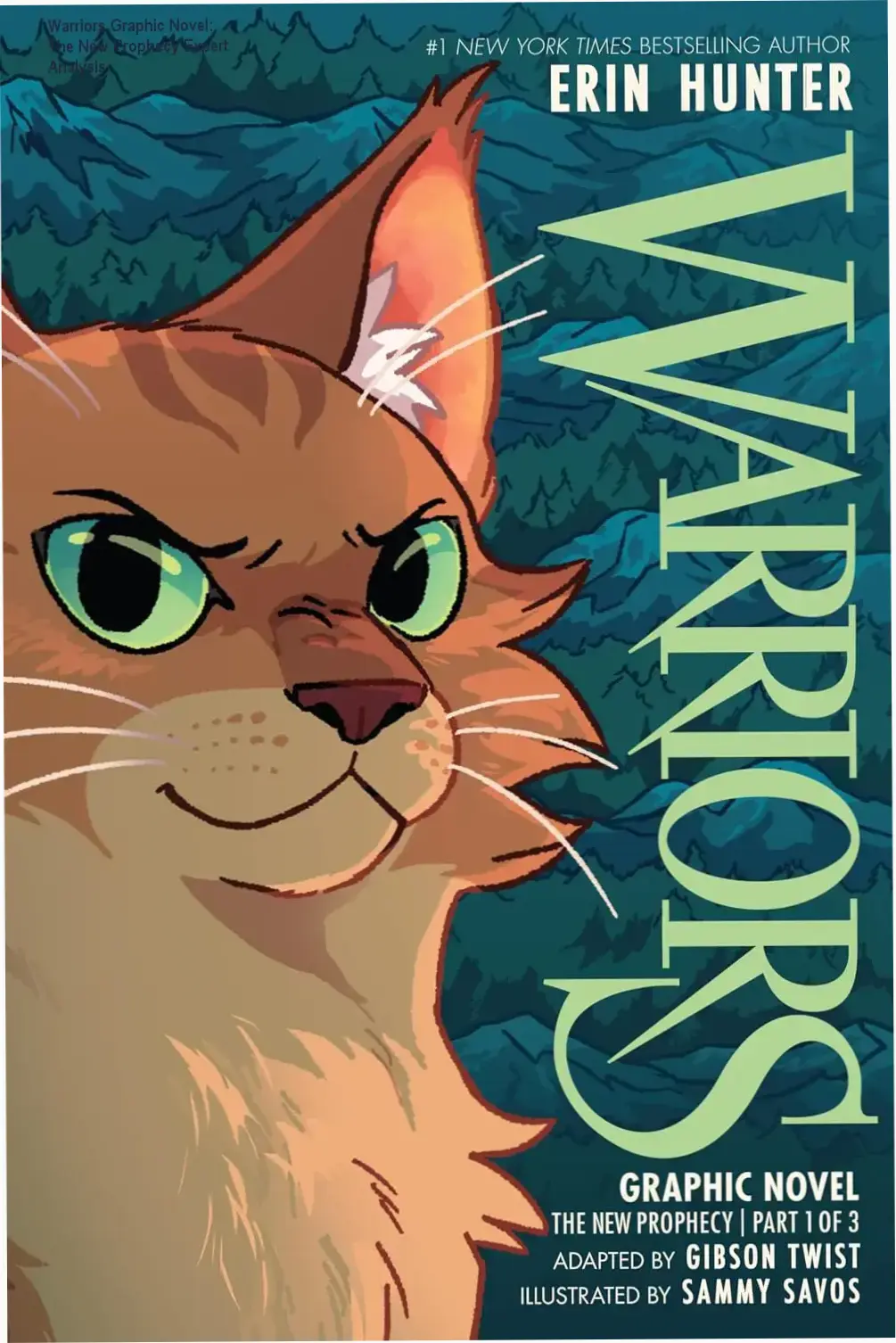Warriors The New Prophecy graphic novel cover featuring Brambleclaw and clan cats in full color illustration by Sammy Savos