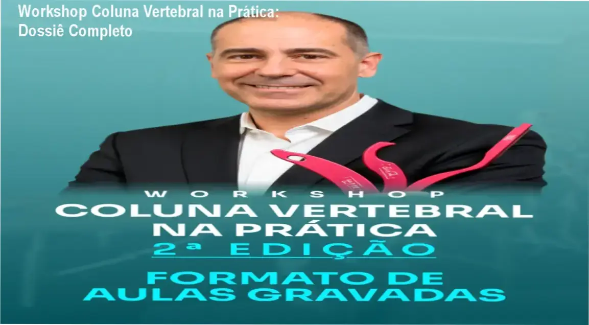 Representação visual de um workshop de fisioterapia focado em coluna vertebral e reabilitação funcional