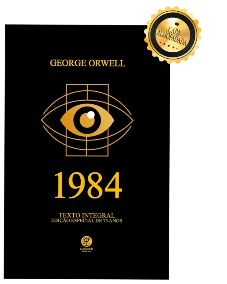 Capa do livro 1984 de George Orwell na edição de luxo almofadada com detalhes em hot-stamping