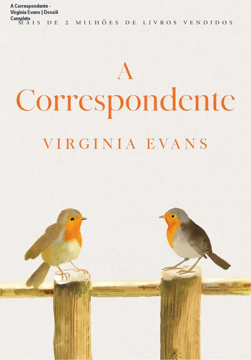 Capa do livro A Correspondente de Virginia Evans em versão digital