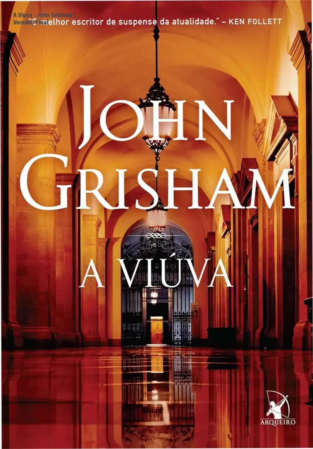 Capa do eBook A Viúva de John Grisham em um dispositivo Kindle