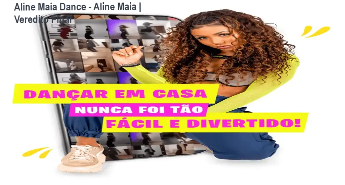 Mulher praticando coreografias do método Aline Maia Dance em casa para bem-estar
