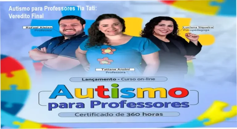 Material didático e certificado do treinamento Autismo para Professores da Tia Tati
