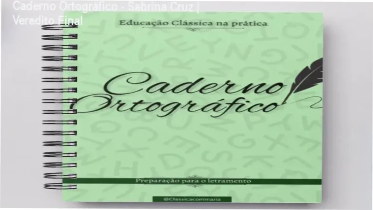 Página do Caderno Ortográfico de Sabrina Cruz com exercícios de gramática clássica para crianças