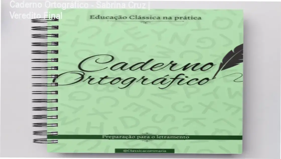 Página do Caderno Ortográfico de Sabrina Cruz com exercícios de gramática clássica para crianças
