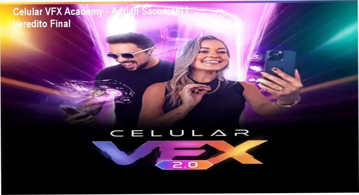 Smartphone exibindo a criação de efeitos visuais cinematográficos do curso Celular VFX Academy
