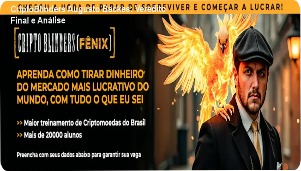 Interface do curso CriptoBlinders de Augusto Backes sobre investimentos em Bitcoin