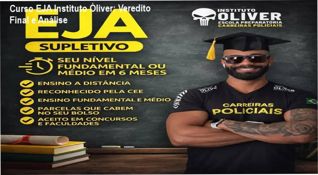 Certificado de conclusão do Curso EJA Supletivo do Instituto Óliver em dispositivo digital