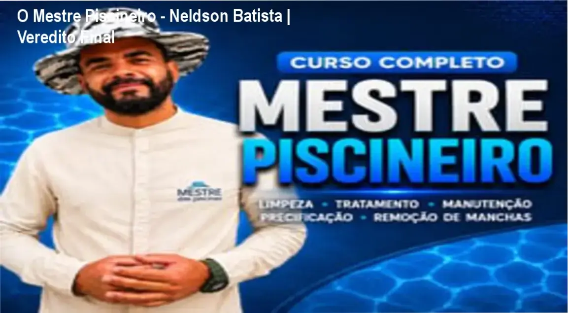Interface do treinamento O Mestre Piscineiro com foco em tratamento e manutenção de piscinas