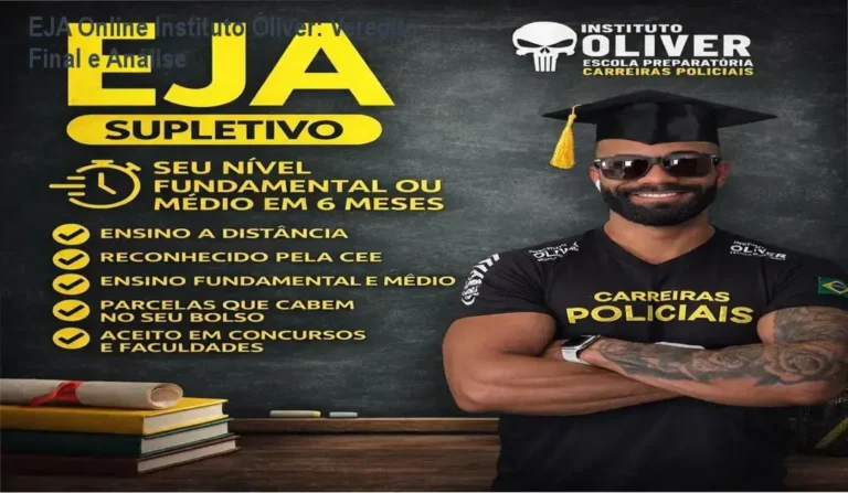 Interface da plataforma de ensino EJA Online do Instituto Óliver para conclusão de escolaridade