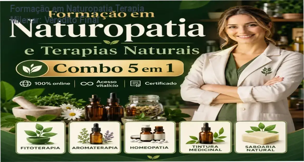 Certificado e materiais da Formação Profissional em Naturopatia da Escola Terapia Milenar