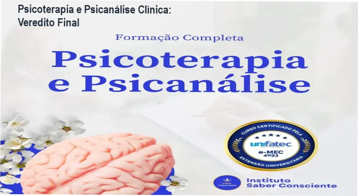 Certificado de Formação em Psicoterapia e Psicanálise Clínica do Instituto Saber Consciente