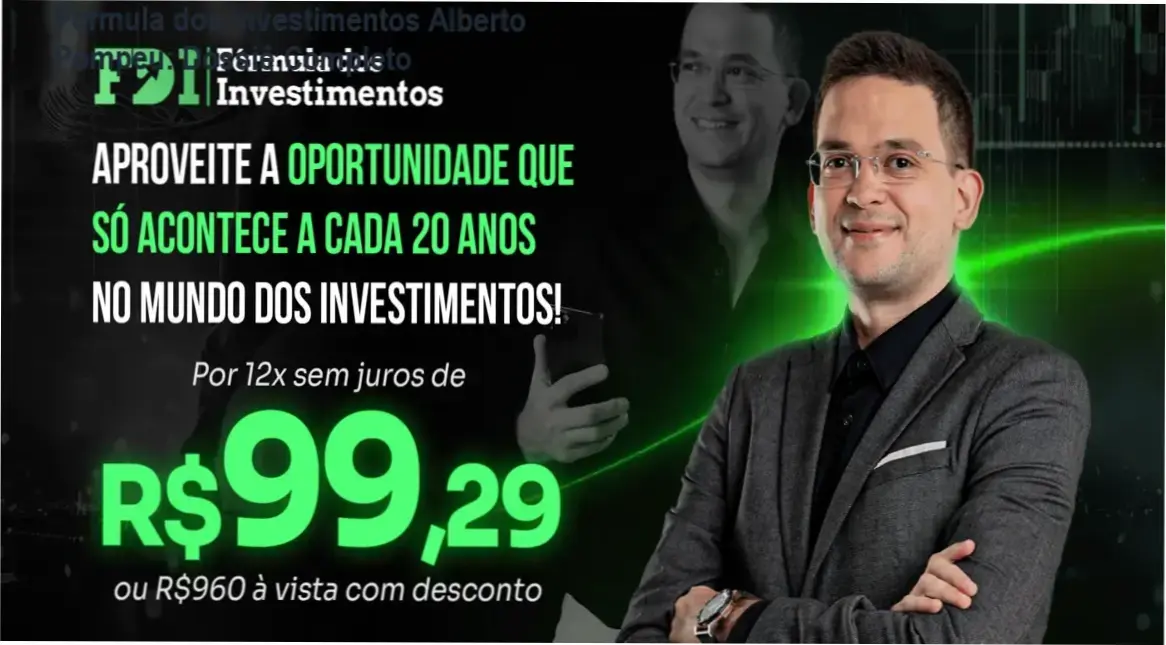Interface do treinamento Fórmula dos Investimentos de Alberto Pompeu focada em diversificação de ativos