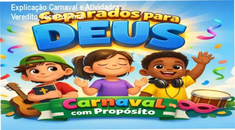 Material pedagógico cristão para crianças com atividades de Carnaval e História na Luva