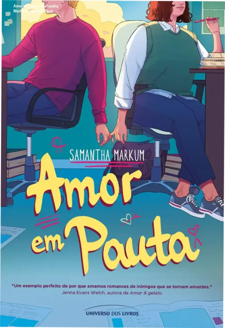 Capa do livro Amor em pauta de Samantha Markum apresentando temática de romance universitário