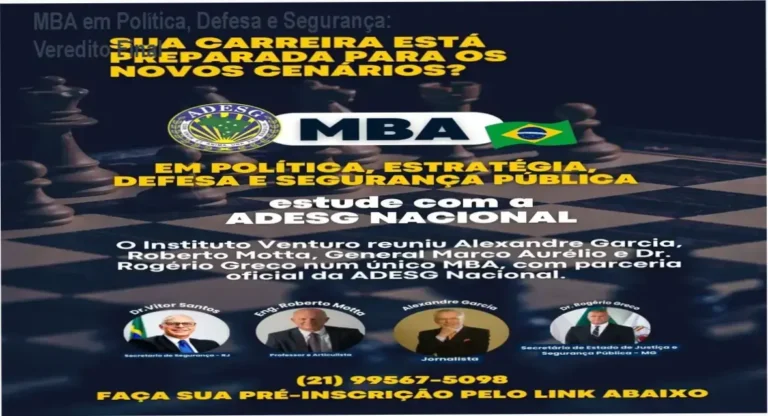 Materiais didáticos e certificação do MBA em Política, Estratégia, Defesa e Segurança Pública