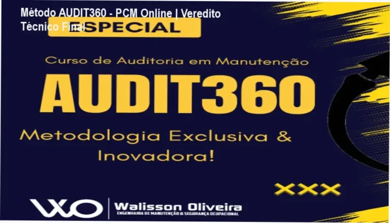 Interface do Método AUDIT360 para auditoria de manutenção industrial