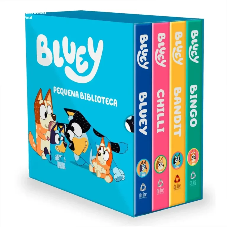 Box Pequena Biblioteca da Bluey com 4 livros infantis de capa dura