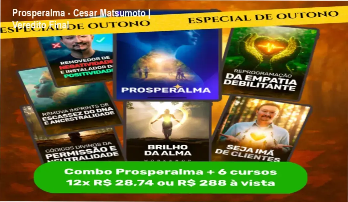Capa do programa Prosperalma de Cesar Matsumoto focado em abundância financeira e espiritual