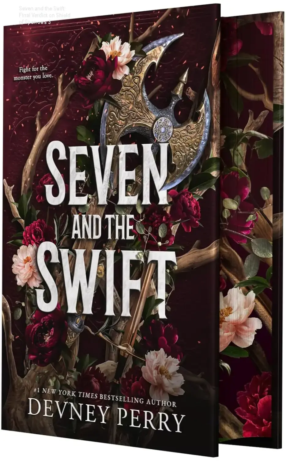 Cover of Seven and the Swift by Devney Perry, the final epic romantic fantasy of the Shield of Sparrows series