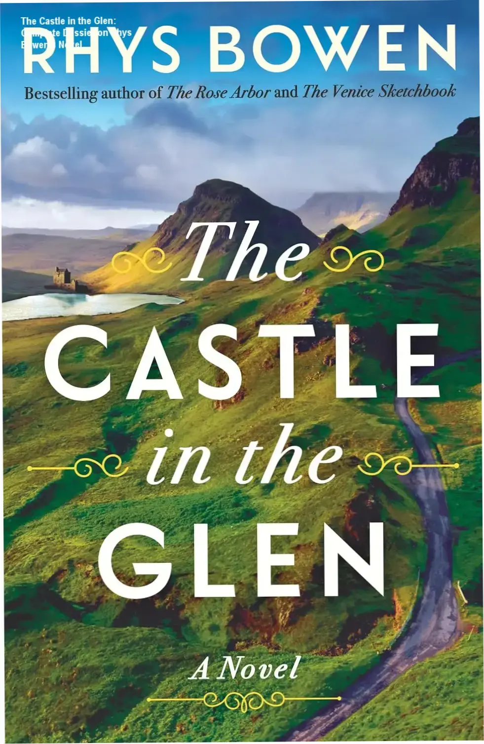 Digital cover of The Castle in the Glen novel by Rhys Bowen featuring Scottish mystery elements