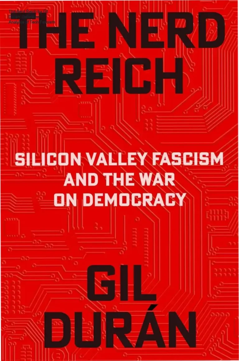 The Nerd Reich book cover by Gil Durán focusing on tech-authoritarianism