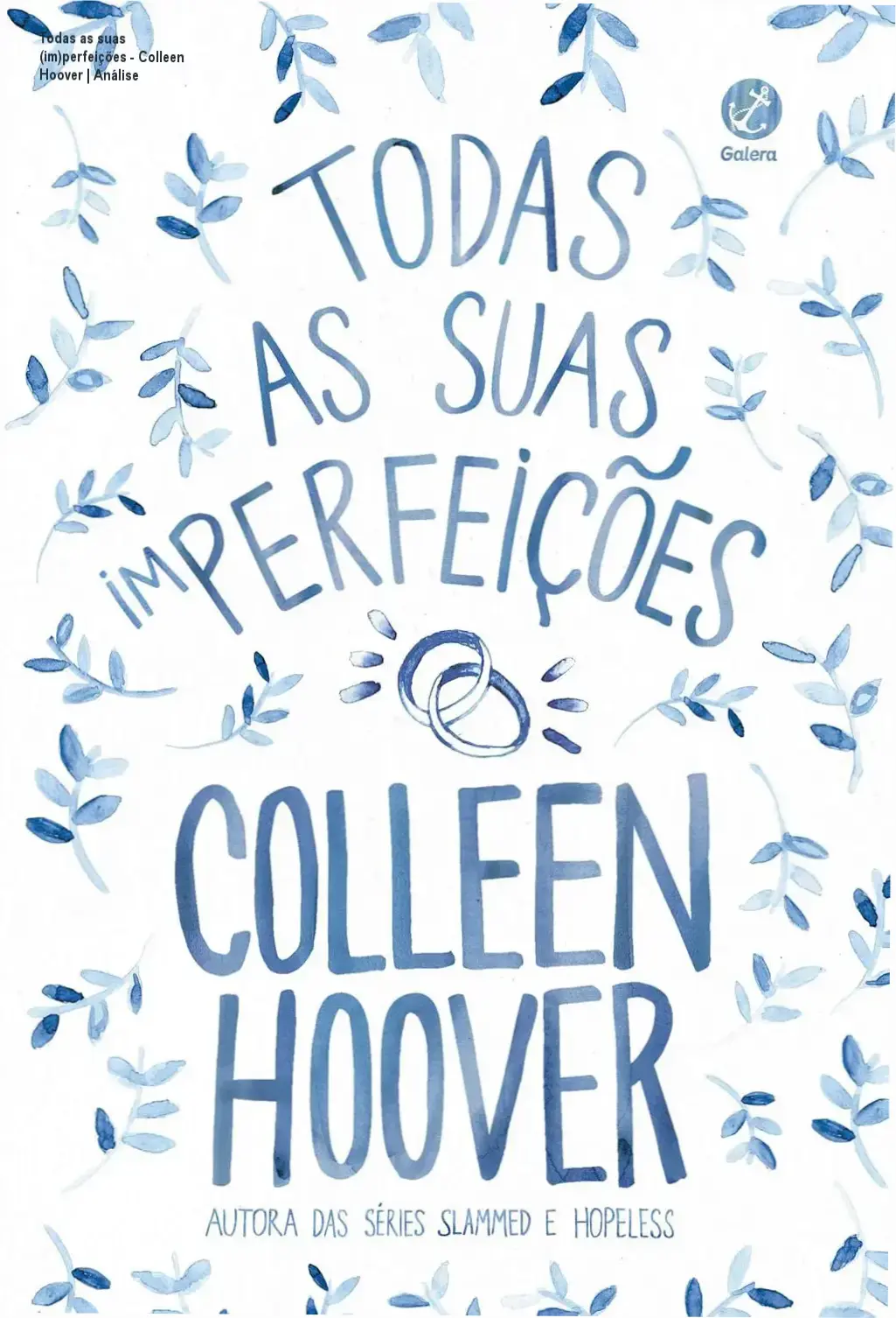 Capa do livro Todas as suas (im)perfeições de Colleen Hoover em versão digital