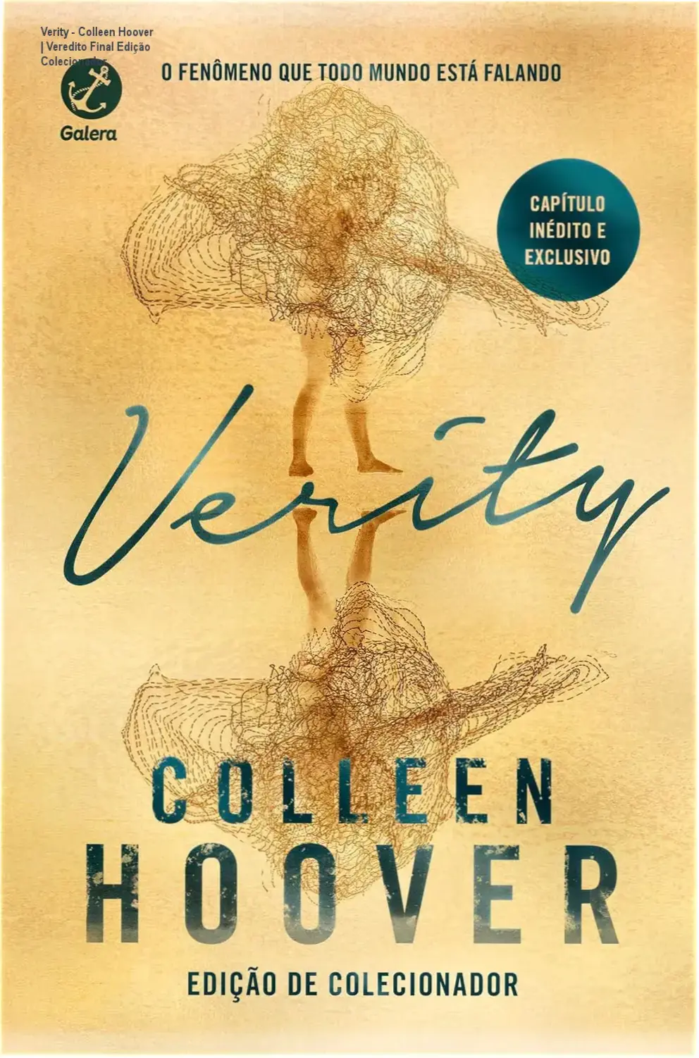 Capa do livro Verity de Colleen Hoover, Edição de Colecionador, destacando a atmosfera de suspense psicológico