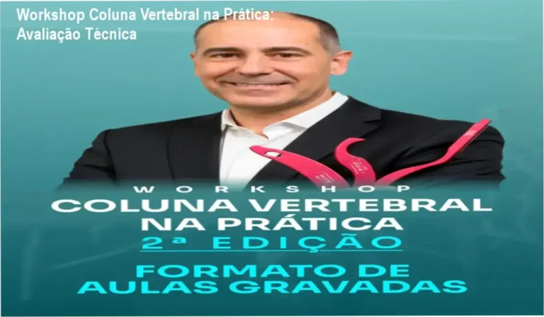Interface do Workshop Coluna Vertebral na Prática com foco em fisioterapia funcional