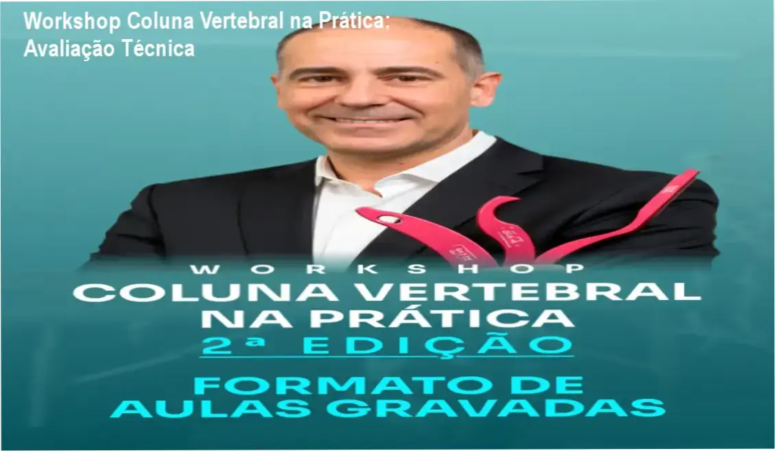 Interface do Workshop Coluna Vertebral na Prática com foco em fisioterapia funcional