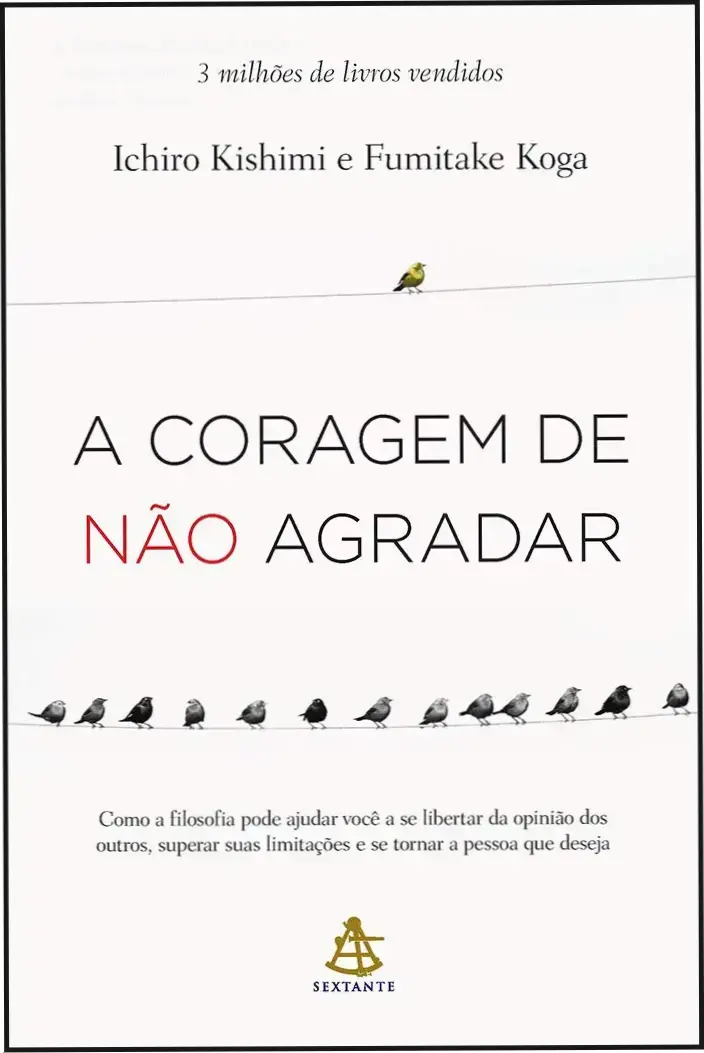 Capa do livro A Coragem de Não Agradar de Ichiro Kishimi em dispositivo digital