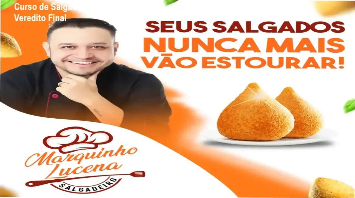 Técnicas de modelagem e fritura do Curso de Salgados Marquinho Lucena