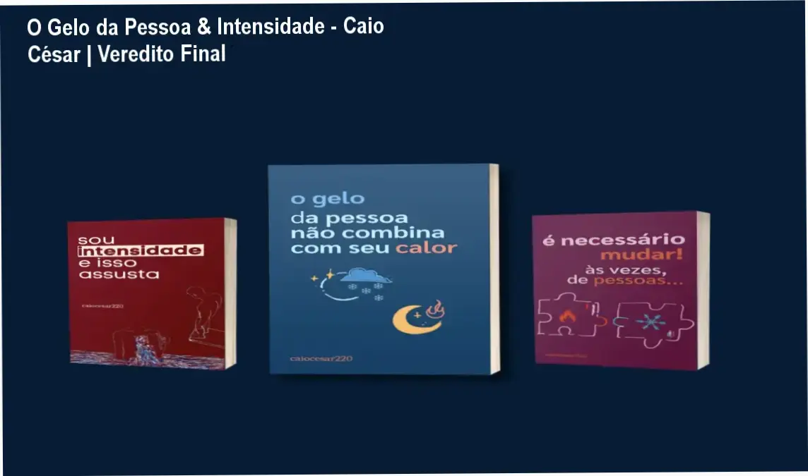 Capa dos ebooks O Gelo da Pessoa não combina com seu calor e Sou Intensidade de Caio César da Silva