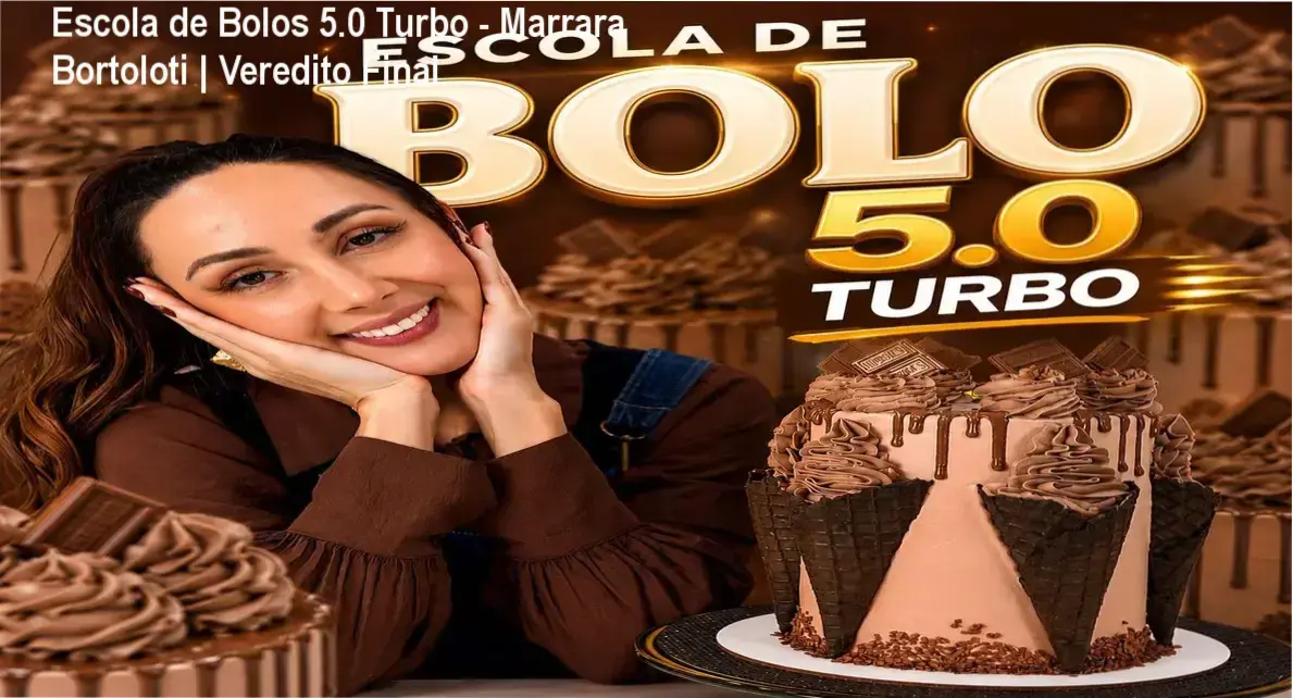 Tela do curso Escola de Bolos 5.0 Turbo de Marrara Bortoloti com apostilas de confeitaria