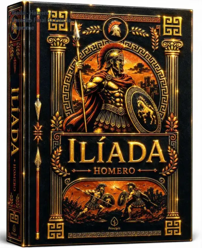Capa dura com alto relevo do livro Ilíada de Homero Edição Supreme
