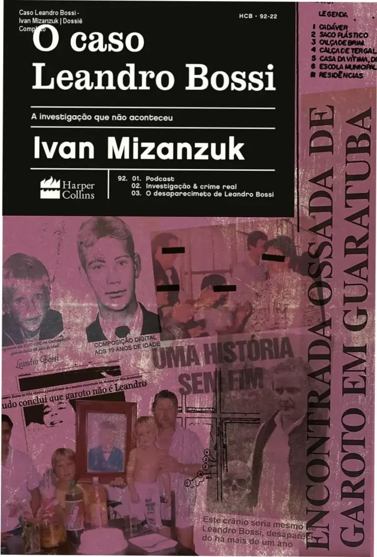 Capa do livro O caso Leandro Bossi de Ivan Mizanzuk sobre investigação criminal