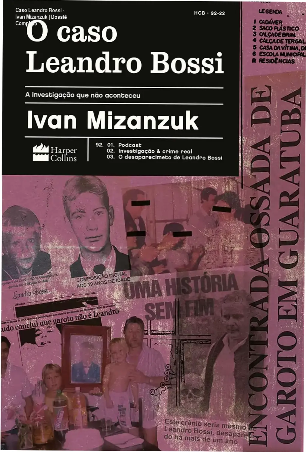 Capa do livro O caso Leandro Bossi de Ivan Mizanzuk sobre investigação criminal